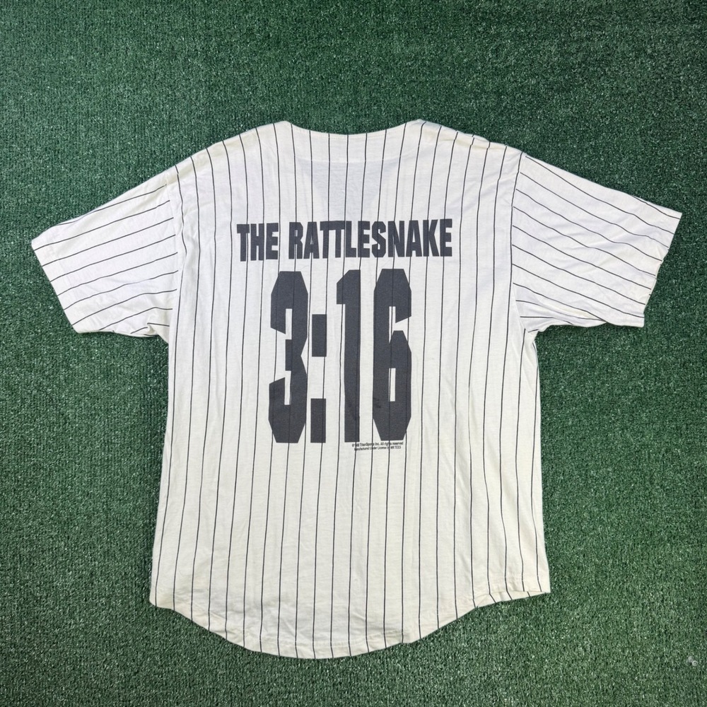 Vintage 1998 Stone Cold Steve Austin 3:16 Baseball Jersey Pinstripe WWE